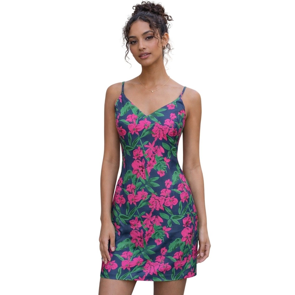 Lulus Women's Dress Floral‎ Print Mini Dress Spaghetti Straps Party Medium